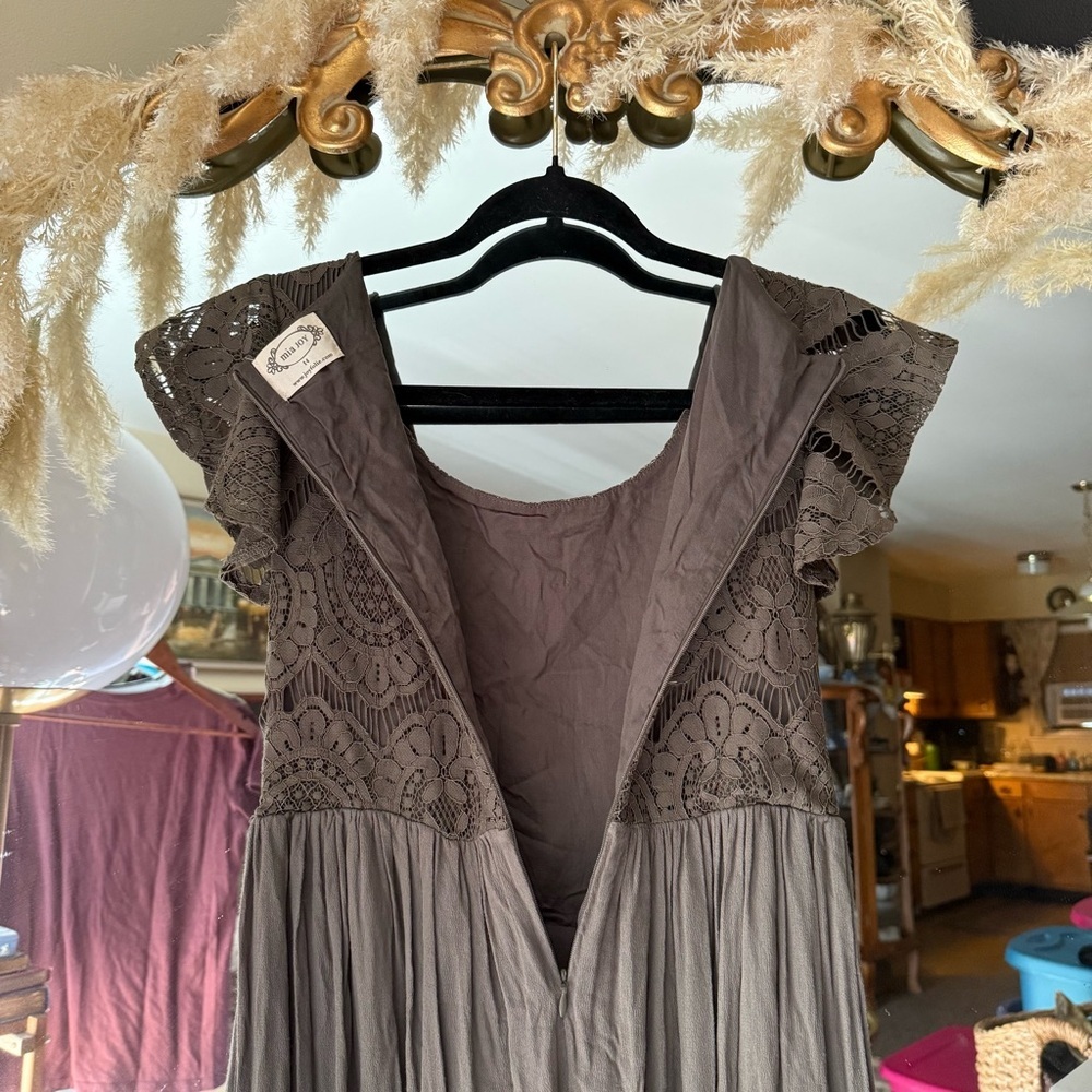 Joyfolie / Mia Joy “Macy” Dress in Olive - Girls Lace Maxi Dress - Picture 8 of 9